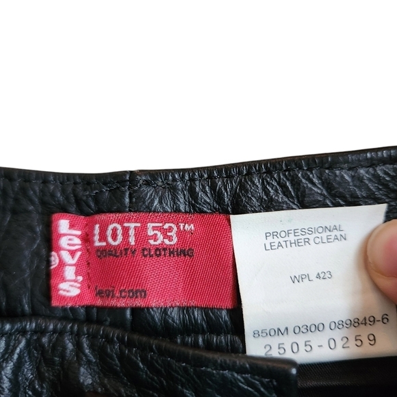 Levi's Lot 53 Black Leather Pants Roswell Collection Rare - Picture 6 of 16